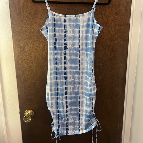 SHEIN Blue Tie Dye Mini Dress - Picture 1 of 4
